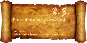 Marschauser Zaránd névjegykártya